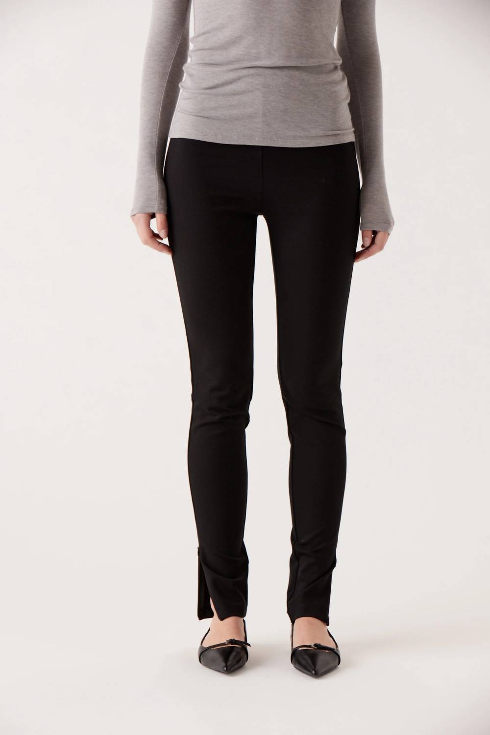 Sophie Rue Side Slit Ponti Leggings in black - women's pants