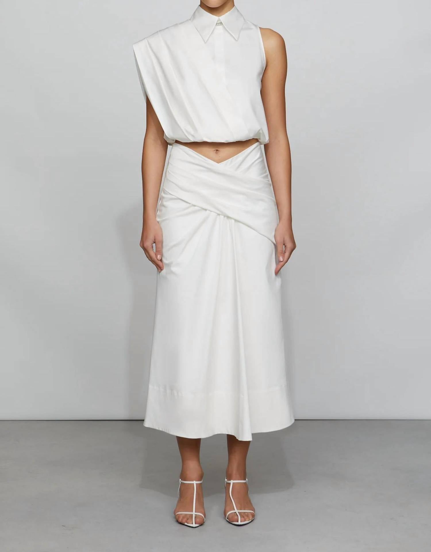 Et Ochs Bryn Midi Skirt in white - women's skirt