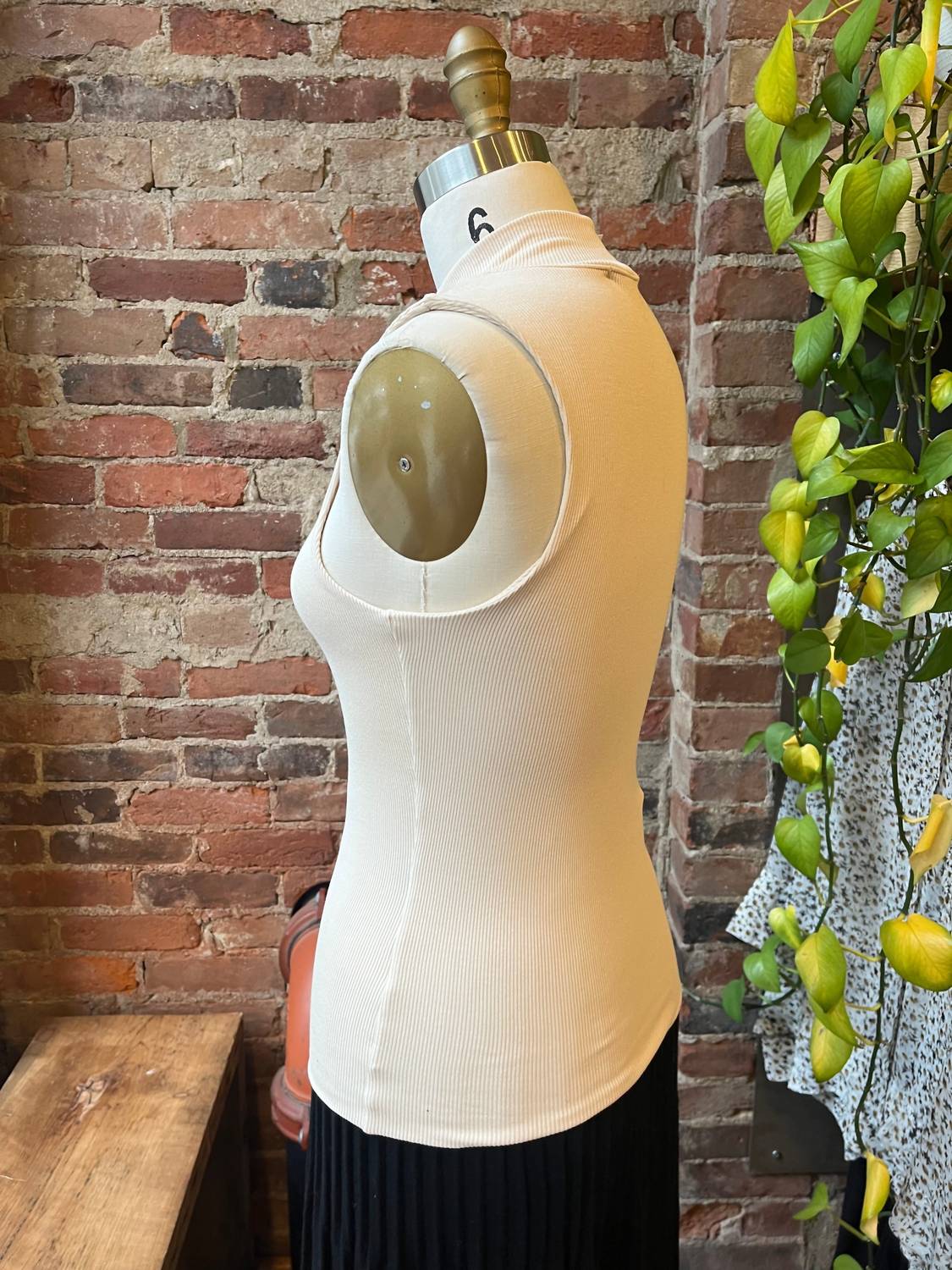 LNA Ribbed Double Layer Tank in bone 1 - women's tank top - view 6