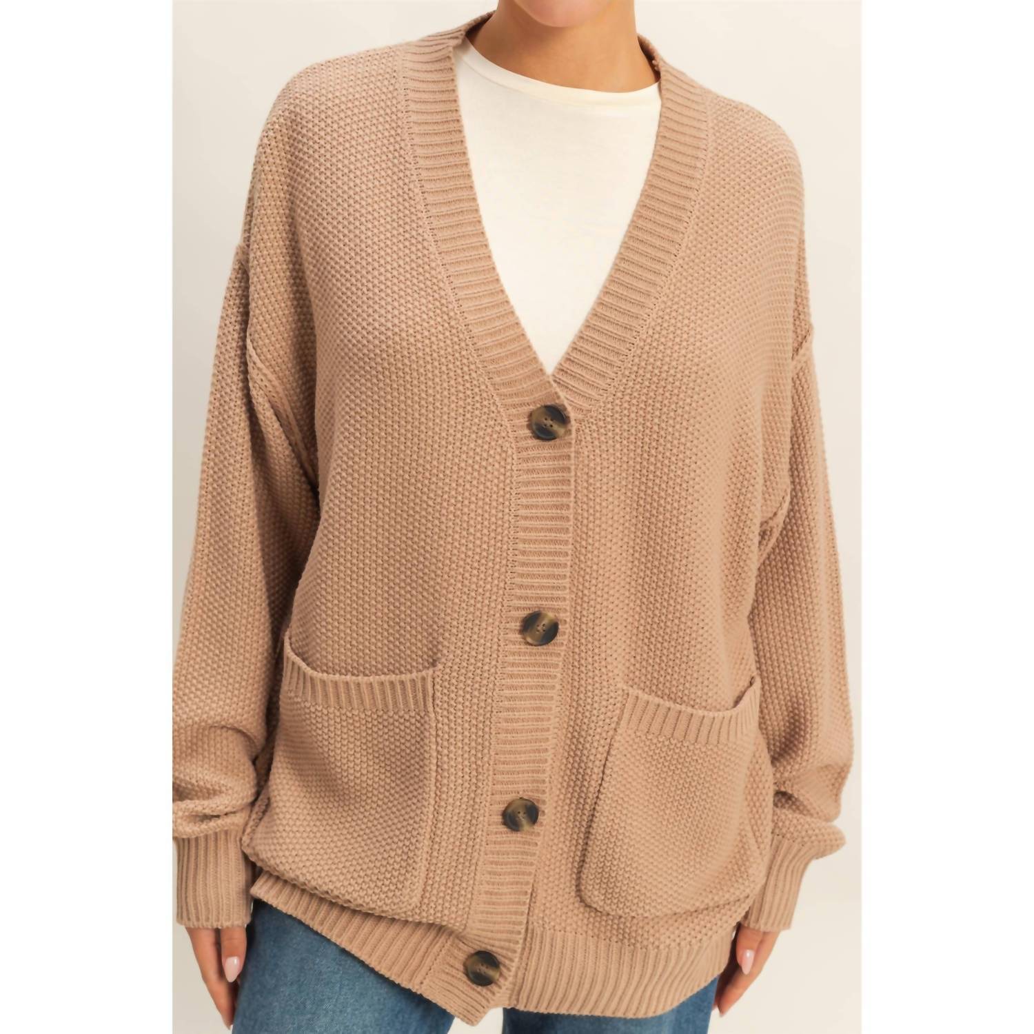 Hyfve - Button-Front Oversized Cardigan