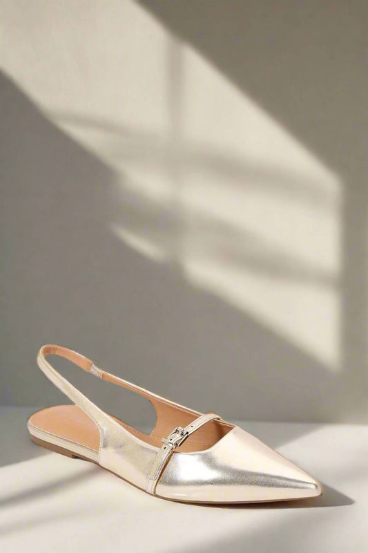 Sotd Footwear - Women's Bethany Buckled Strap Slingback Flat Shoe