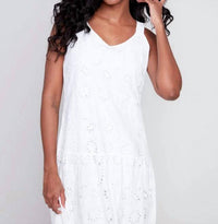 CHARLIE B Eyelet Dress in white - women's dress - alternate view