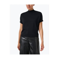Elliott Lauren Mock Neck Short Sleeve Top in black - women's t-shirt