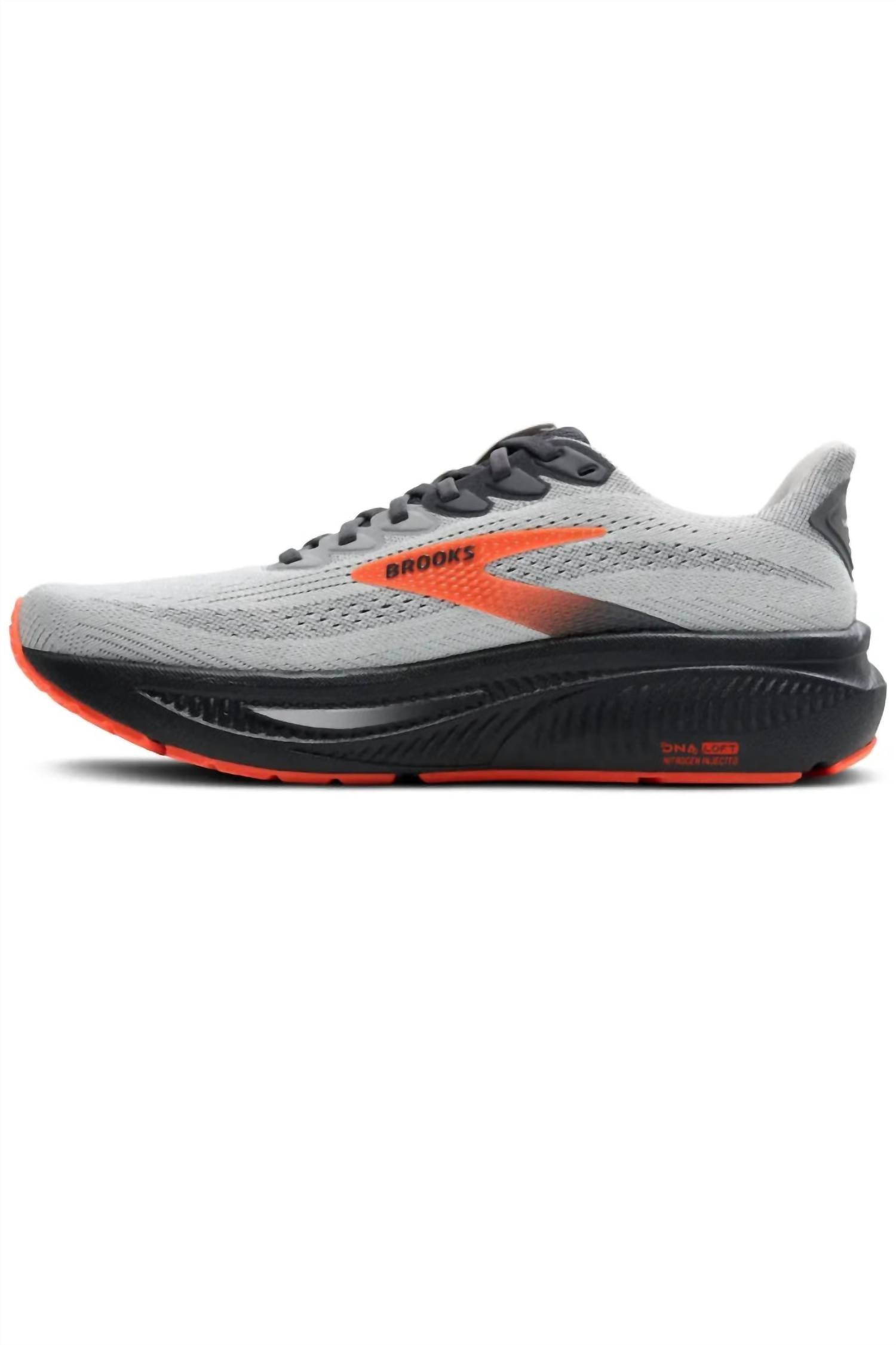 BROOKS Men's Ghost 17 Running Shoe in oyster mushroom orange ebony 1 - men's shoe - alternate view