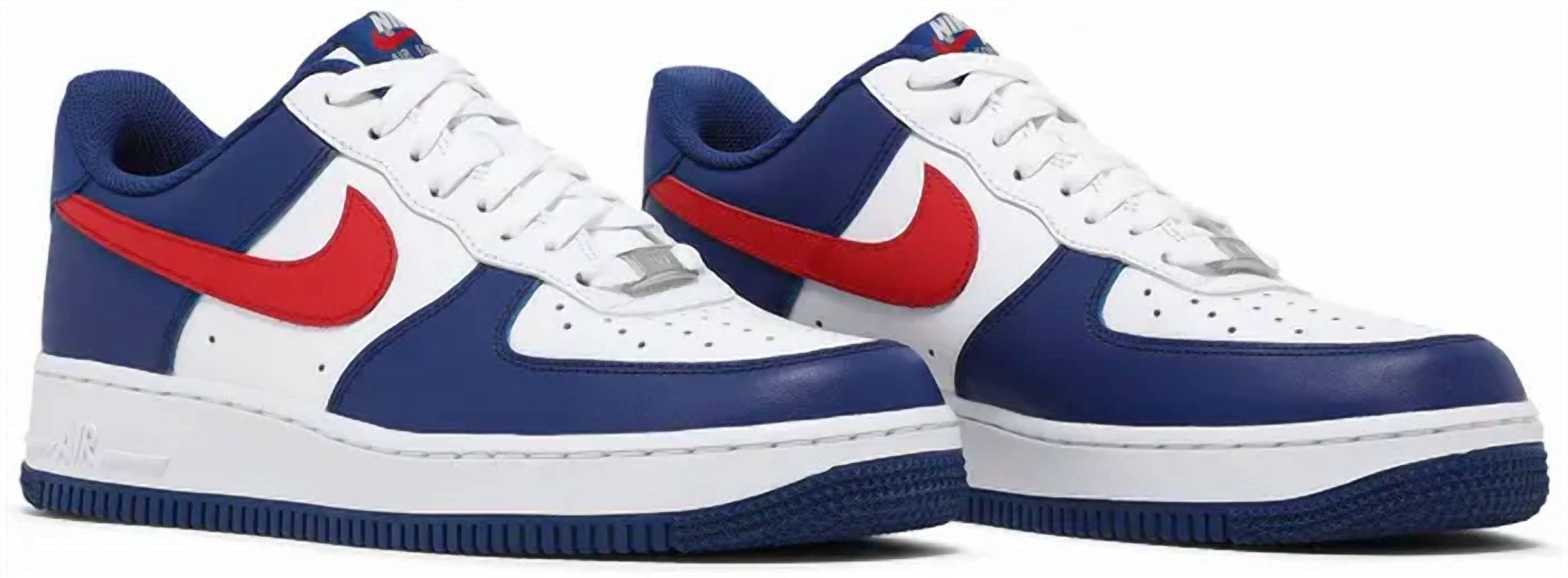 NIKE Men's Air Force 1 Low '07 Shoes in white red blue - men's sneaker
