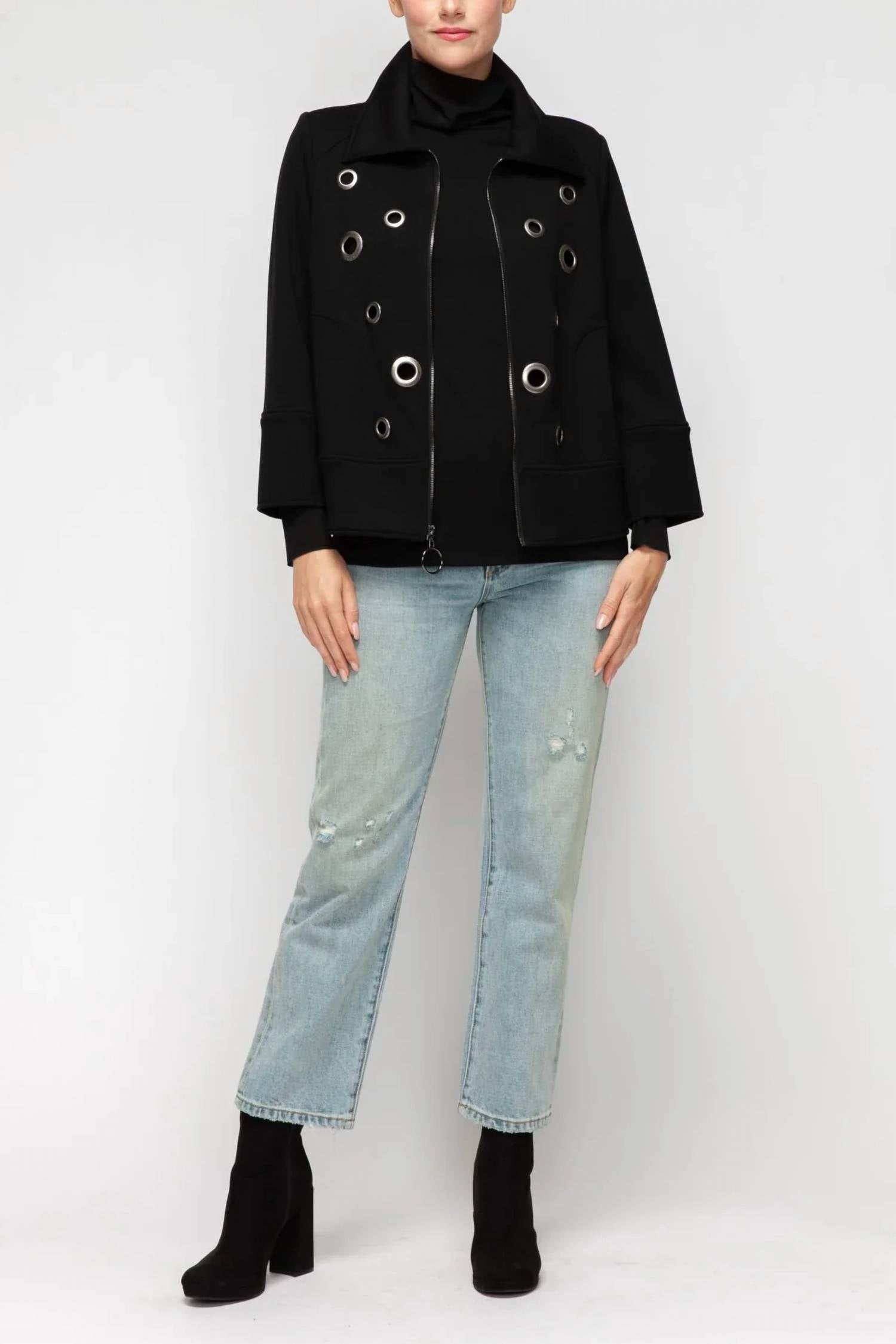 Ic Collection - Grommet Detail Polyurethane Jacket
