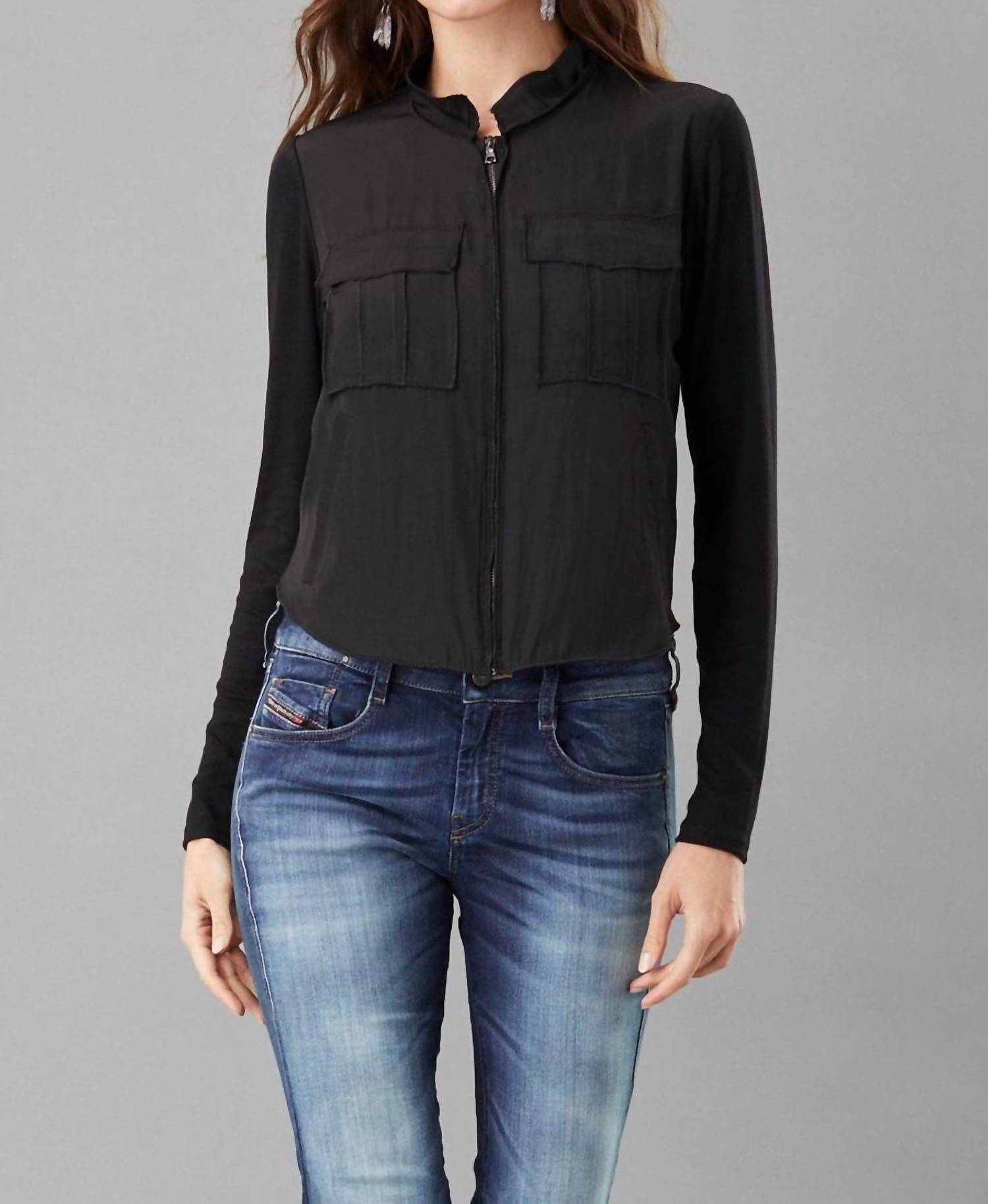 Lola & Sophie - Lightweight Satin Utility Jacket