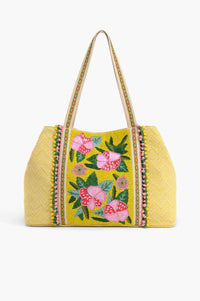 America & Beyond - Women's Blazing Hibiscus Embellished Tote