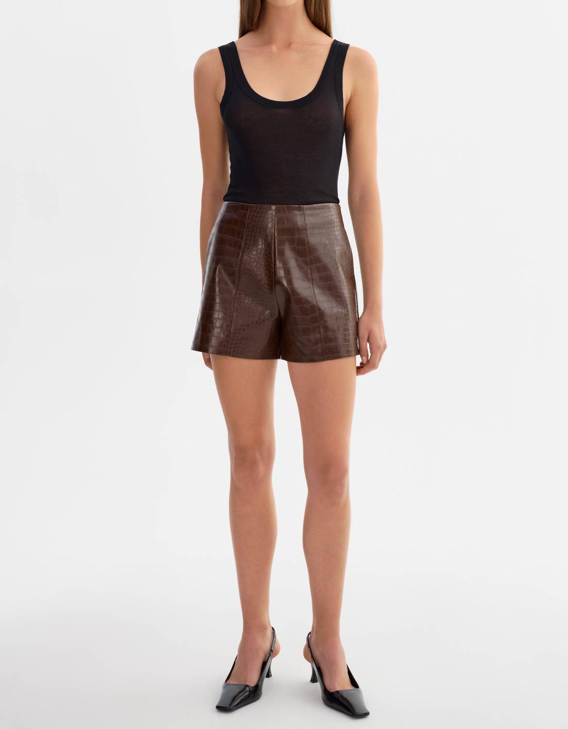Lamarque - Esther Faux Leather Croco Shorts