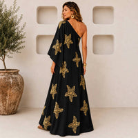 Mystery Resort - Starfish One-shoulder Caftan Maxi Dress