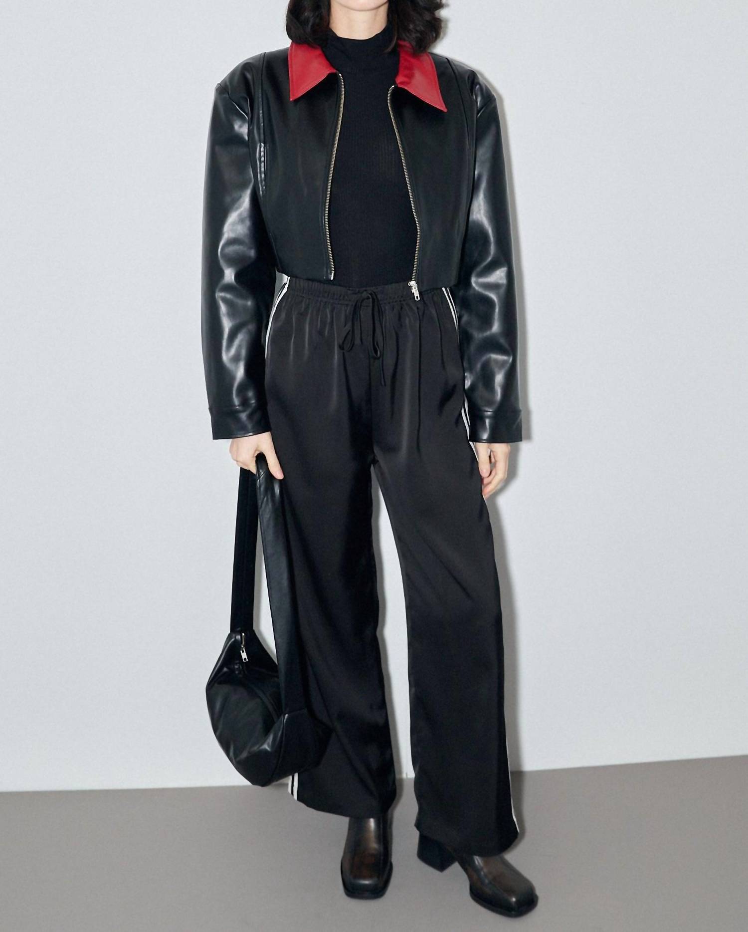 Fashion Brand Company - Plant Leather Cropped Jacket