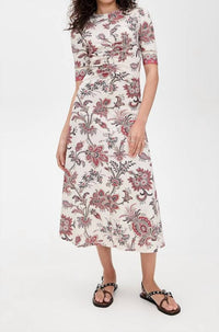 Sea - Cassandra Print Ruched Short Sleeve Dress