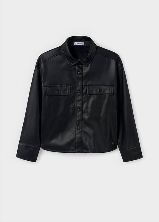 Mayoral - Girls' Faux Leather Overshirt