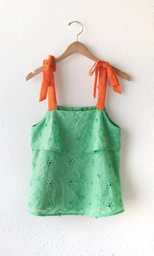 Greylin - Pali Embroidered Tie Shoulder Top