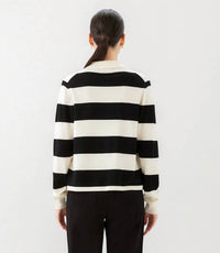 Karen Kane - Game Day Collared Stripe Sweater