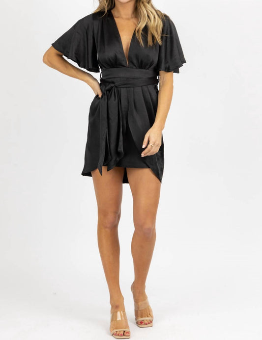 SATIN DOLMAN SLEEVE MINI DRESS