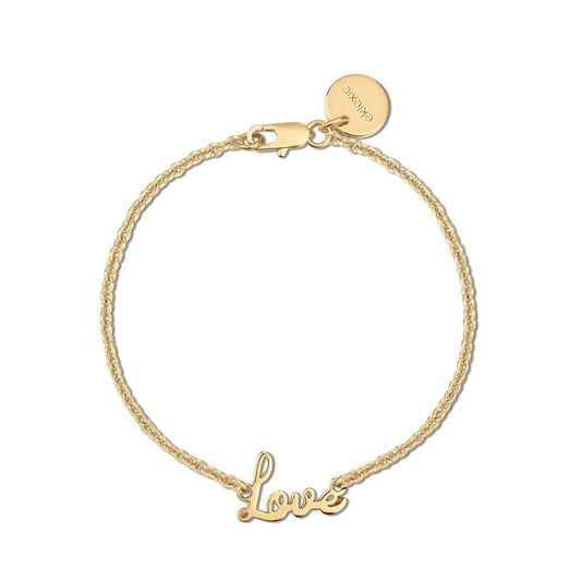 Eklexic - Women's Dainty Script Love Bracelet