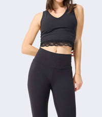 Terez - Lace Trim Crop Top