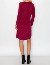 Joh - Aurora Stretch V-Neck Suede Dress