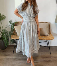 Entro - Shirley Striped Midi Dress
