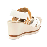 CHARLESTON SHOE CO. Women's Paris Platform Wedge in linen - women's shoe - alternate view