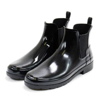 HUNTER Women's Original Refined Chelsea Gloss Rain Boots in black - women's shoe