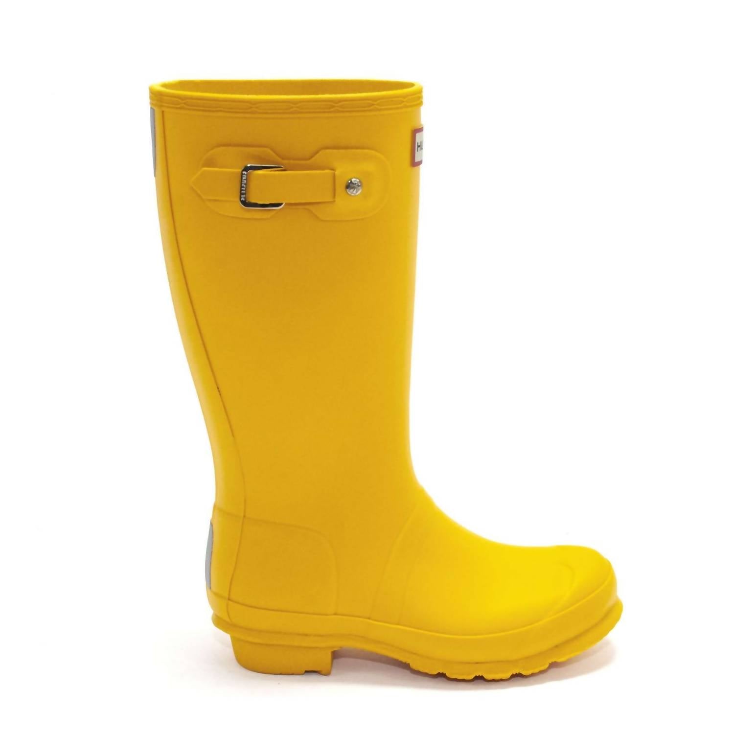 HUNTER Girls Original Rain Boots in yellow - kids' shoe - alternate view
