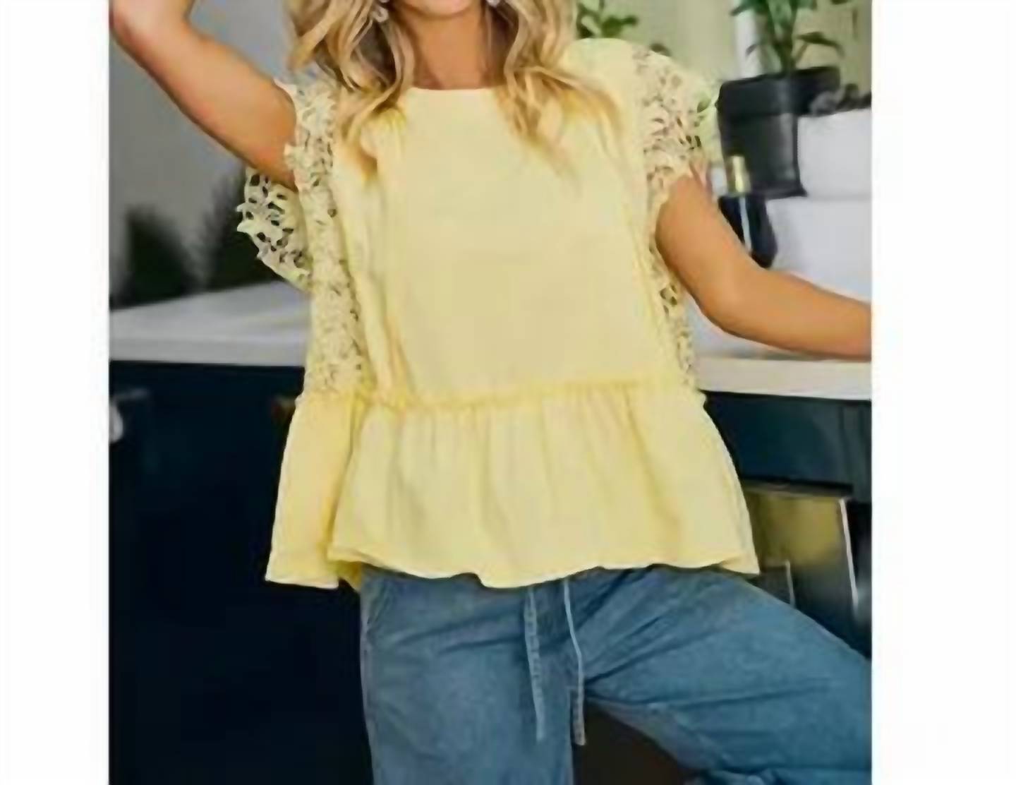 Bibi - Solid Jersey Tiered top with Lace