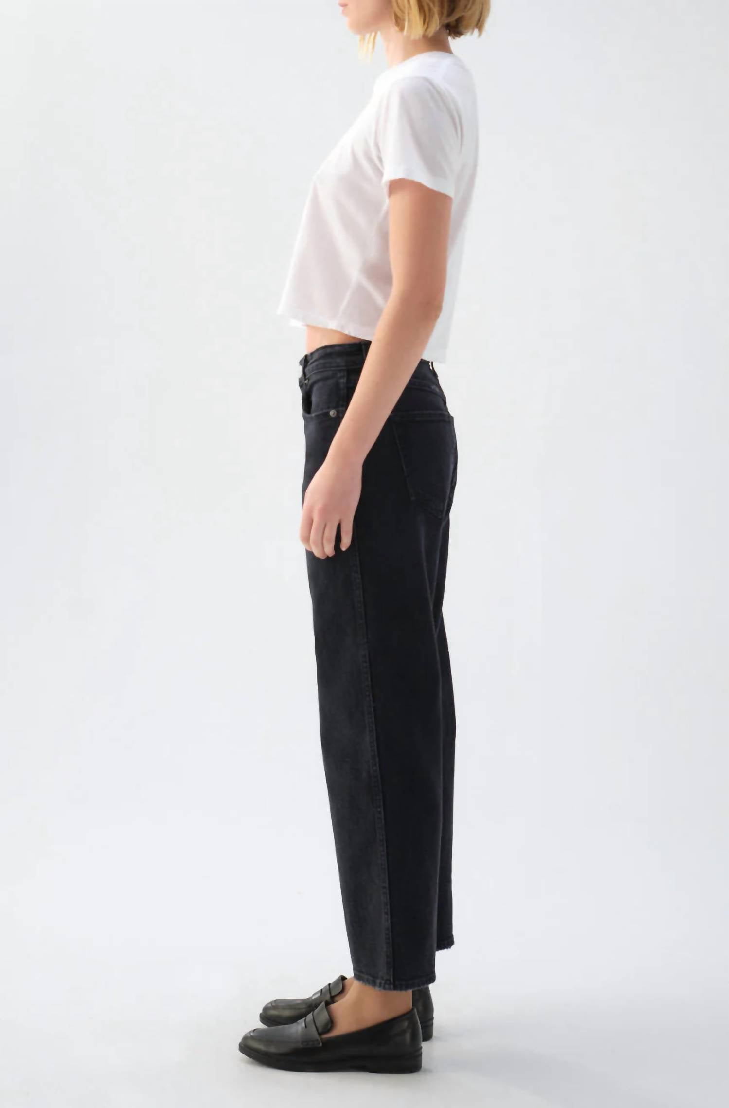 Amo - Billie Cropped Wide Straight Leg Jeans