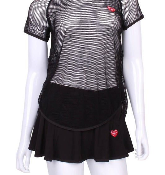 Love Love Tennis - Women's Tie Back Short Sleeve Tee