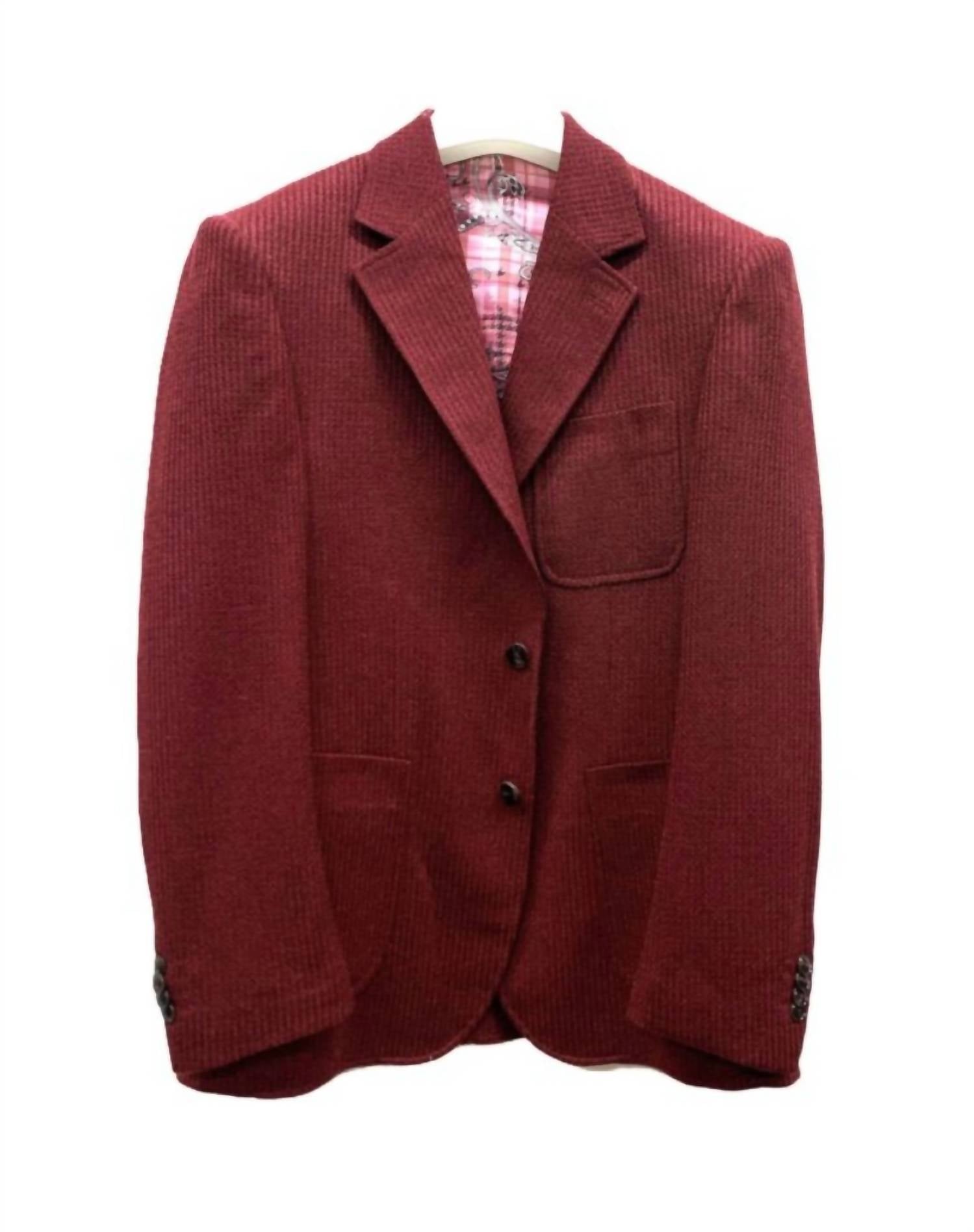 Cigar Men's Waffle Sport Coat in wine - men's jacket