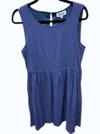 Listicle Women's Linen Dress in navy - women's dress