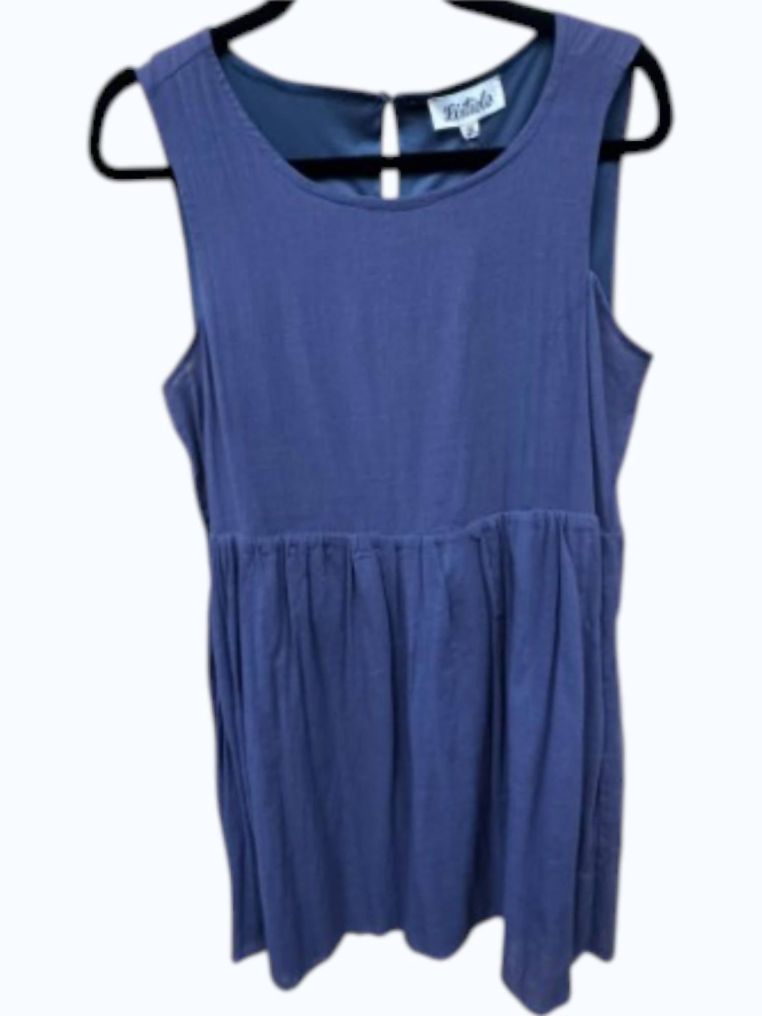 Listicle Women's Linen Dress in navy - women's dress