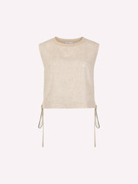 Apricot - Linen Blend Crop Top