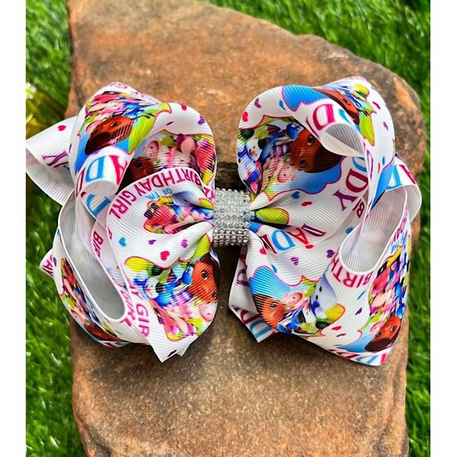 KIDSCHARM Girl's Birthday Hair Bow in multi - kids' accessory
