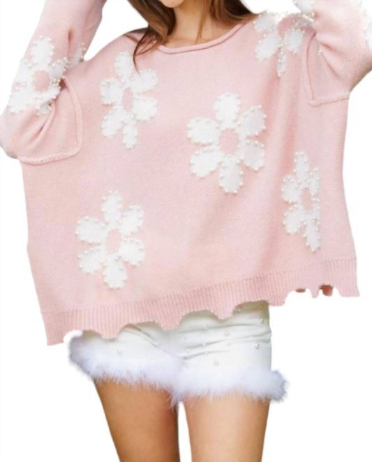 Peach Love - Pretty Pearls Sweater