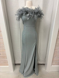Maniju - Strapless Feather Gown
