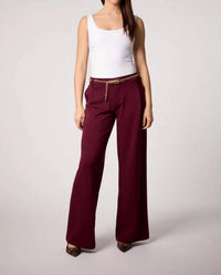 BLUE REVIVAL Taylor Trousers in burgundy - women's pants - alternate view