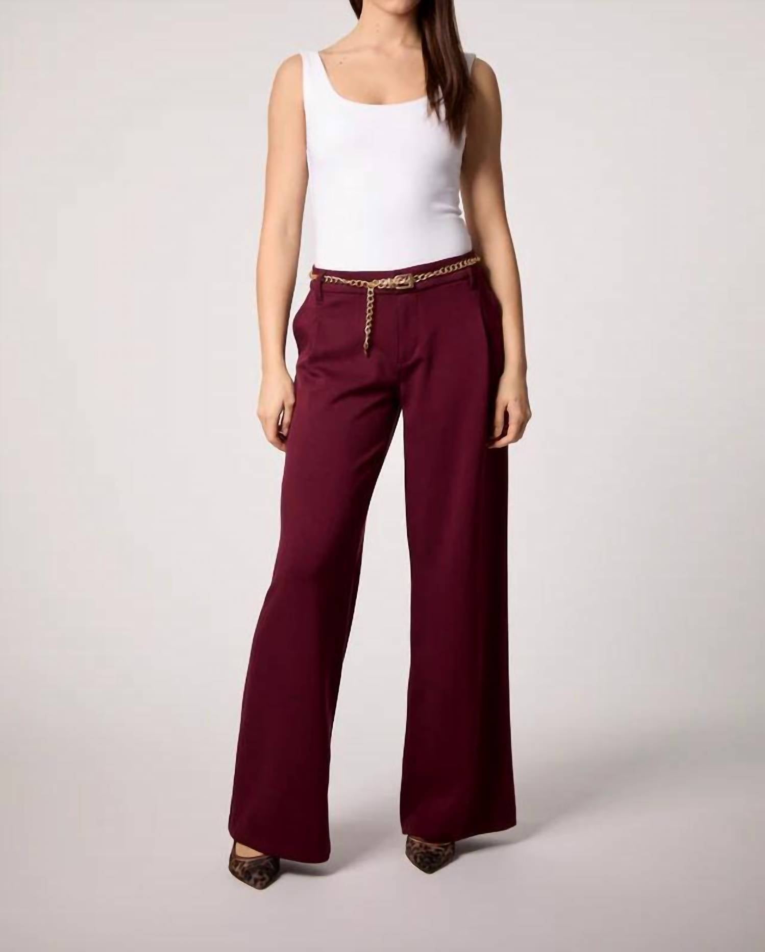 BLUE REVIVAL Taylor Trousers in burgundy - women's pants - alternate view