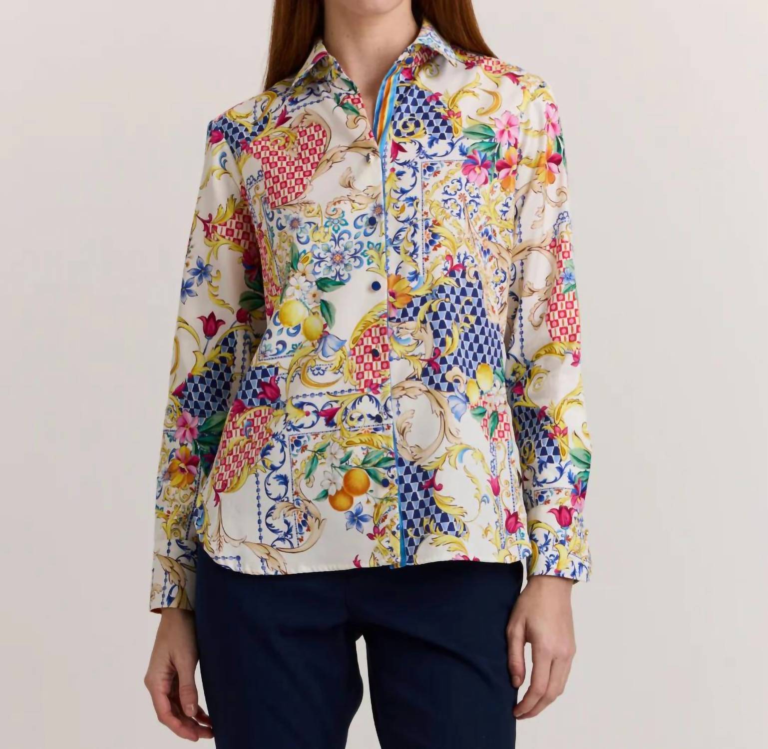 Hinson Wu - Margot Long Sleeve Amalfi Print Blouse