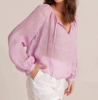 Bella Dahl - Shirred Linen Raglan Blouse