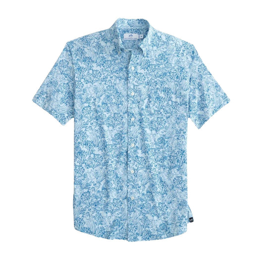 Southern Tide - Men's Floral Coral Intercoastal Short Sleeve Sport Shirt