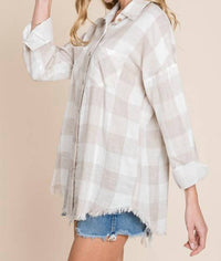 Lime N Chili - Cotton Gauze Checkered Shirt - Plus