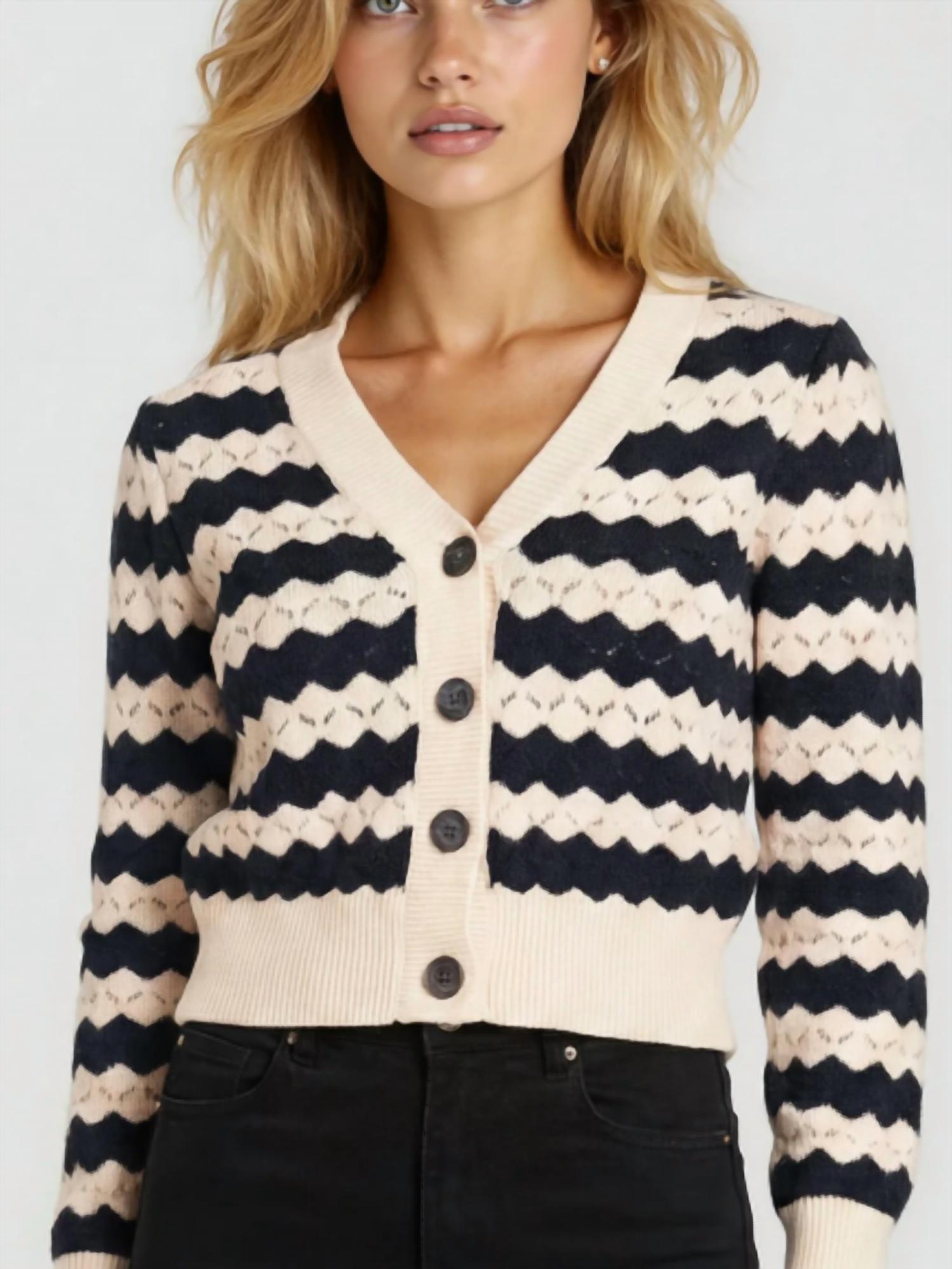 Chrldr - Jamie Pointelle Cardigan Sweater