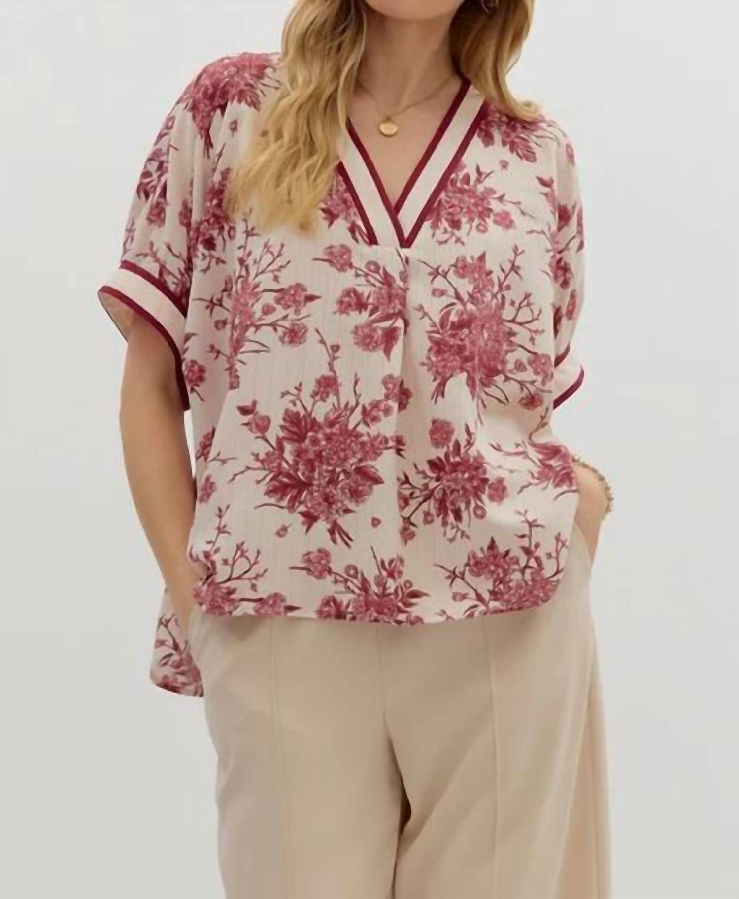 Entro - Floral Burst Dolman Top