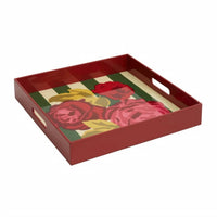 Lisa Corti - Nizam Stripes and Flowers Lacquered Tray
