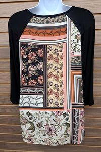 Les Amis - Women's 3/4 Sleeve And Floral Print