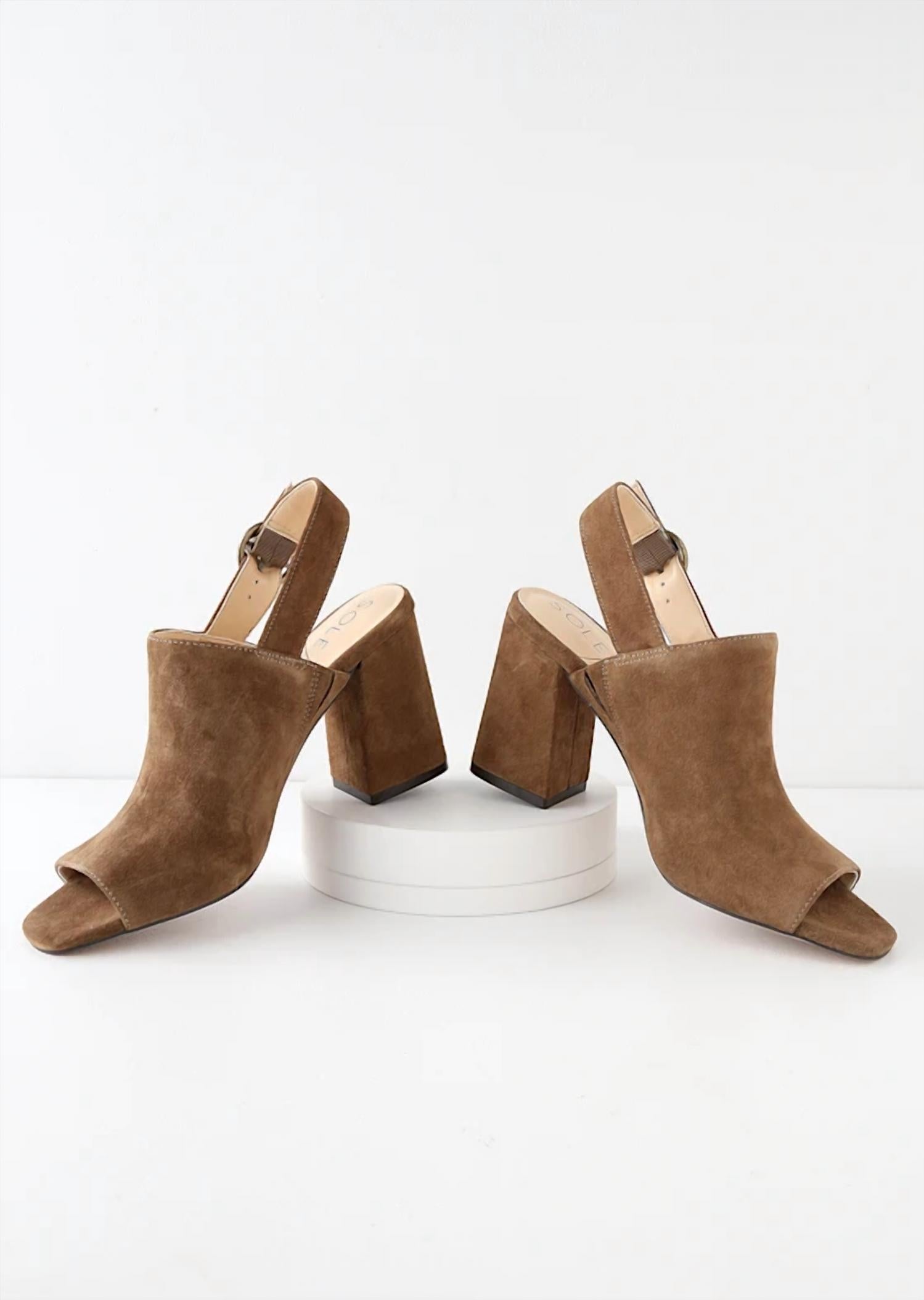 Sole Society Women's Juniah Slingback Peep-toe Mules in tobacco - women's shoe - alternate view
