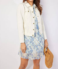 Sail To Sable - Denim Puff Sleeve Jacket