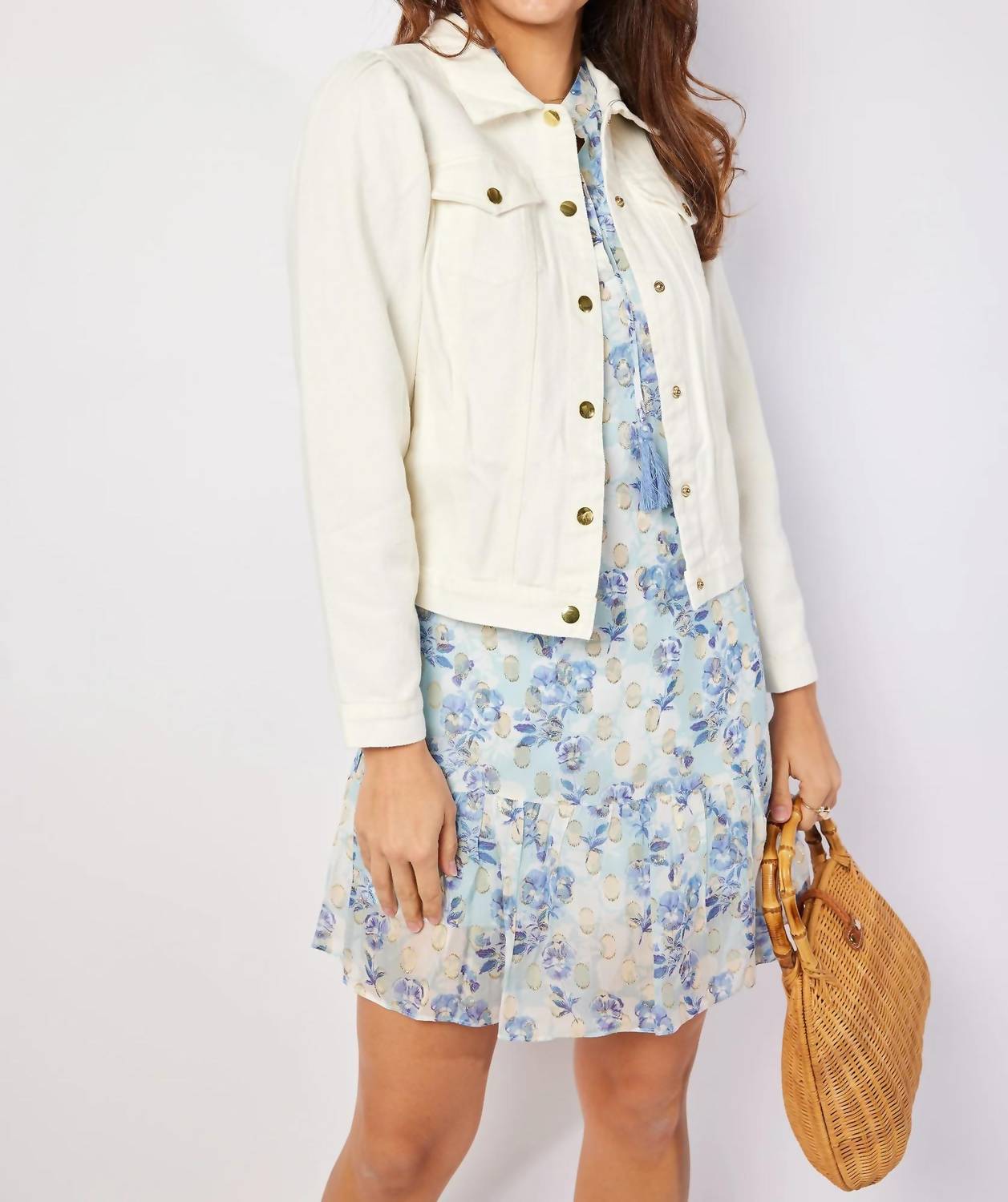 Sail To Sable - Denim Puff Sleeve Jacket